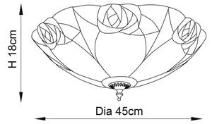 Endon 64182 - Таванно осветително тяло Tiffany INGRAM 2xE27/60W/230V, диаметър 45 см