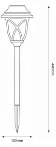 LED соларна лампа LAWN LED/1,2V 100 mAh 3000K 44 cm IP44 черна