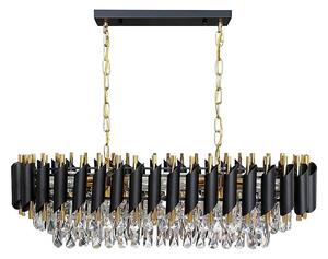 Полилей на верига CRISTAL 10xE14/10W/230V черен/златен