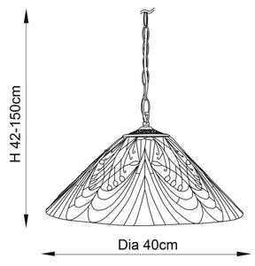 Endon 64162 - Полилей с верига Tiffany HECTOR 1xE27/60W/230V Ø 40 см