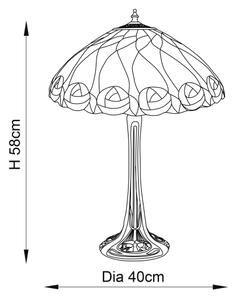 Endon 64177 - Настолна лампа Tiffany HUTCHINSON 1xE27/60W/230V Ø 40 см