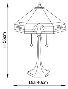 Endon 64286 - Настолна лампа Tiffany NEVADA 2xE27/60W/230V Ø 40 см