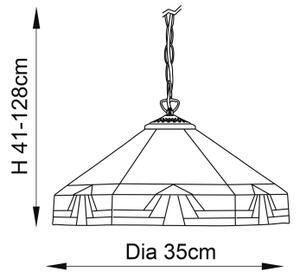 Endon 64285 - Полилей с верига Tiffany NEVADA 1xE27/60W/230V с диаметър 35 см