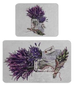 Лилави-светлосиви килими за баня в комплект от 2 бр. 60x100 cm Purpura – Foutastic