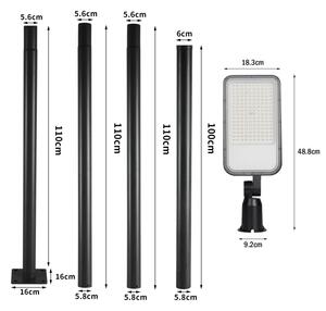 Brilagi-LED Външна лампа със стълб и кабел 4 м URBANLIGHT LED/100W/230V черна IP65