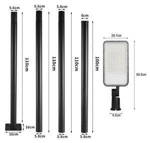 Brilagi-LED Външна лампа със стълб и 4 m кабел URBANLIGHT LED/200W/230V черна IP65