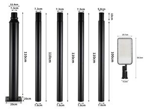 Brilagi-LED URBANLIGHT външна лампа със стълб и кабел 5 m LED/200W/230V черна IP65