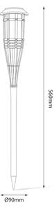 Слънчева LED лампа BAMBOO LED/1,2V 150 mAh 1800K 56 cm IP44 бежова