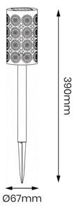 Комплект от 4 LED соларни лампи DECOR LED, 1,2 V, 150 mAh, 3000 K, 39 см, IP44, черни