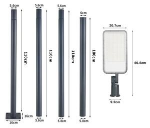 Brilagi-LED Външна лампа със стълб и кабел 4 m URBANLIGHT LED/200W/230V антрацит IP65