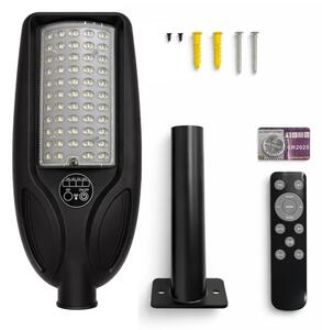 LED димируема соларна улична лампа със сензор VENICE 50W/4000 mAh IP65 черна + дистанционно