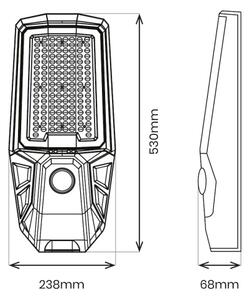 LED димируема улична лампа KOBRA със сензор и соларен панел 400W/24000 mAh IP65 антрацит + дистанционно управление