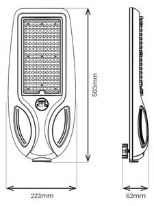 Димируема LED соларна улична лампа със сензор VENICE 100W/6000 mAh IP65 черна + дистанционно управление