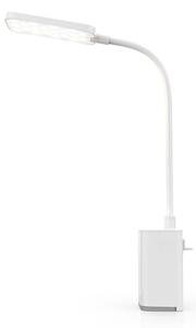 Nedis LTLR10WT - LED настолна лампа със щипка, сензорен димер и презареждаема батерия, LED/5W/1200 mAh, бяла