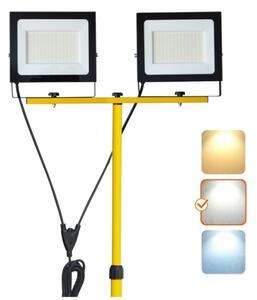 LED Прожектор със стойка TIGRA 2xLED/100W/230V 4000K IP54 черен/жълти