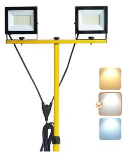 LED Прожектор със стойка TIGRA 2xLED/50W/230V 4000K IP54 черен/жълти