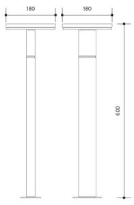 LED Екстериорна лампа BARI LED/10W/230V 4000K 60 см IP54 антрацит