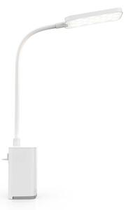 Nedis LTLR10WT - LED настолна лампа със щипка, сензорен димер и презареждаема батерия, LED/5W/1200 mAh, бяла