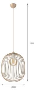 Полилей на кабел DESTELLO 1xE27/15W/230V Ø 33 см бежов