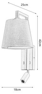 Brilagi - LED Аплик RAYA 1xE14/40W/230V + LED/3W бял/матов хром