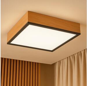 Плафон OAK SQUARE 4xE27/15W/230V 39x39 см дъб/черен