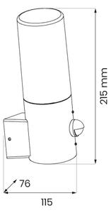 Външно стенна лампа HARLEM с сензор 1xE27/60W/230V IP44 черна