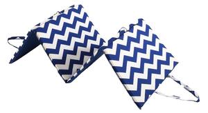 Възглавница за градински шезлонг в бял и син цвят 49x137 cm Zig Zag – B.E.S