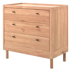 Детски скрин от масивен дъб в естествен цвят 100x95x55 cm Forrest – Vipack