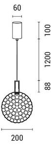 LED Пендел PERFORATO LED/6,3W/230V 3000K лъскав хром Ø 20 см