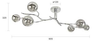 Brilagi - LED полилей за директен монтаж MISTEL 6xG9/3W/230V черен хром/опушено стъкло