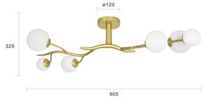 Brilagi - LED Полилей за повърхностен монтаж MISTEL 6xG9/3W/230V златист/бял
