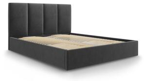 Тъмно сиво кадифено двойно легло , 140 x 200 cm Juniper - Mazzini Beds