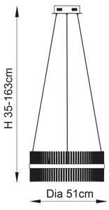Endon 107671 - LED Димируем пендел ADRIEL LED/41W/230V 3000K златист/прозрачен