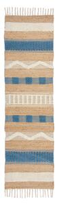 Синьо-естествена ръчно изработена пътека със смес от юта 60x230 cm Medina Jute – Flair Rugs