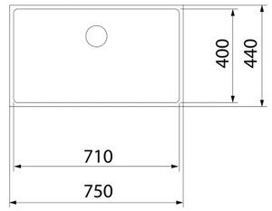 Мивка за кухня Be Linea RS15 71.40, за вграждане, инокс