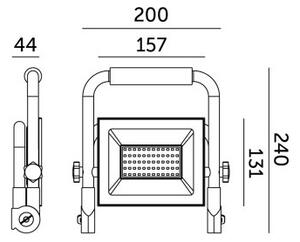 LED Преносим прожектор TIGRA LED/50W/4000K IP54 черен/жълт
