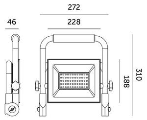LED Преносим прожектор TIGRA LED/100W/4000K IP54 черен/жълт