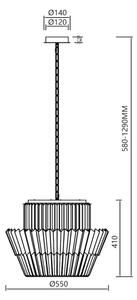 Пендел DONNA 12xE14/40W/230V Ø 55 см златист