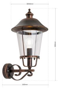 Orion AL 11K/360.00-Екстериорен аплик KENZO 1xE27/100W/230V IP44 бронзов/патина