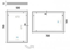 NIMCO ZP 13001VX - LED огледало за баня с подсветка 3000-6500K 70x50 см IP44