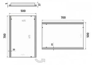 NIMCO ZP 11001 - LED огледало за баня с вградена подсветка 6500K 70x50 cm IP44