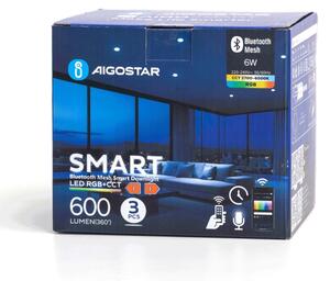 Aigostar-К-кт 3xLED RGBW Димируема лампа за вграждане MESH 6W/230V 2700K-6500K Ø 11,5 см
