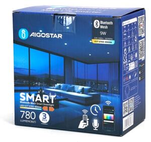 Aigostar-К-кт 3x LED Димируема лампа за вграждане MESH 9W/230V 2700K-6500K Ø 14,5 см