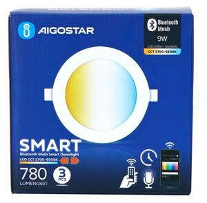 Aigostar-К-кт 3x LED Димируема лампа за вграждане MESH 9W/230V 2700K-6500K Ø 14,5 см
