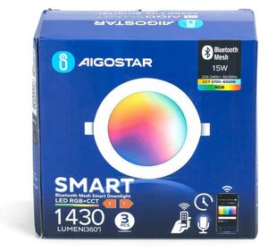 Aigostar - комплект 3x LED RGBW, димируемо вградено осветително тяло MESH 15W/230V 2700K-6500K, диаметър 17 см