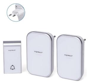 Aigostar - К-кт 2x Безжичен звънец за контакт 230V IP44 бял