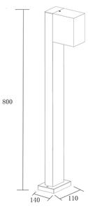 Екстериорна лампа BOSTON 1xGU10/10W/230V 80 см IP54 черен