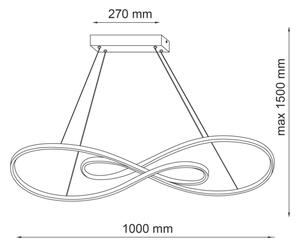 LED Пендел ZUMBA LED/50W/230V златист