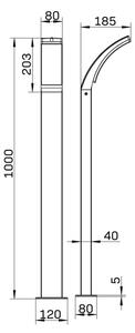 LED Екстериорна лампа AMY LED/12W/230V 100 см IP44 черен