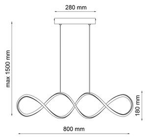 LED Пендел INFINITO LED/34W/230V черен